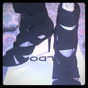 Never Worn Black crochet  sexy heels